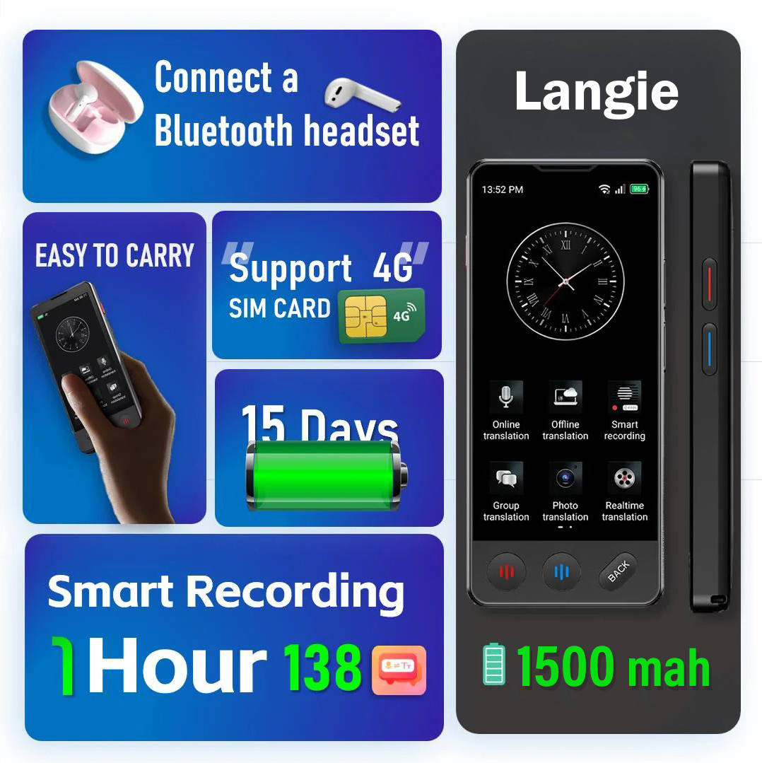 langie s3 bluetooth headset support, battery life