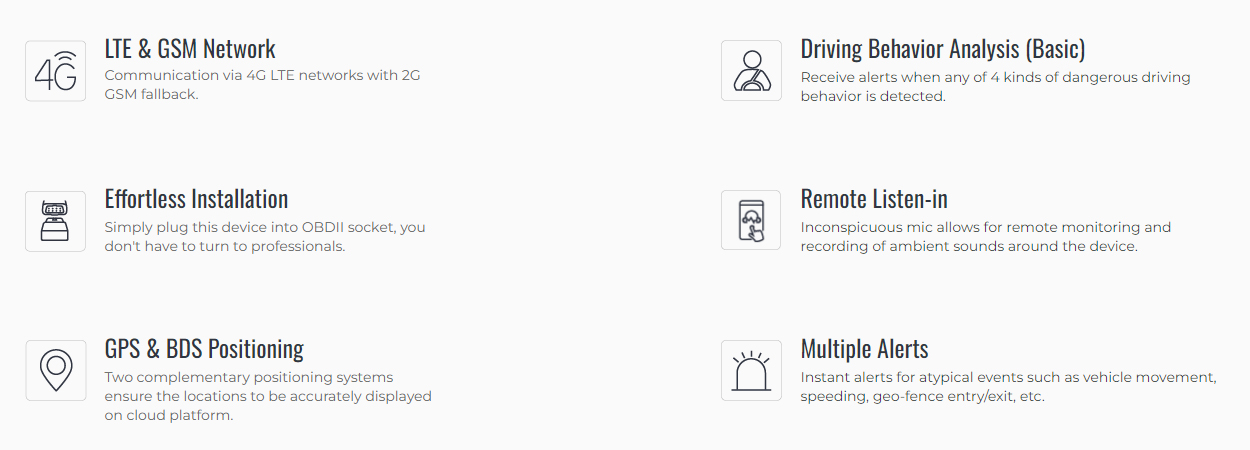 features obd locator 4g