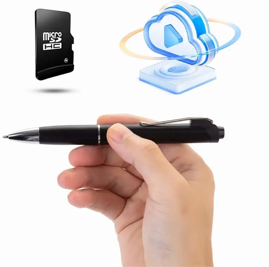 portable audio recorder in pen micro sd card storage spy hidden voice recording