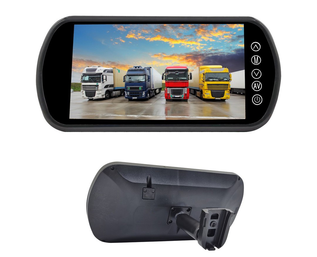 7" monitor in the rearview mirror for reversing cameras