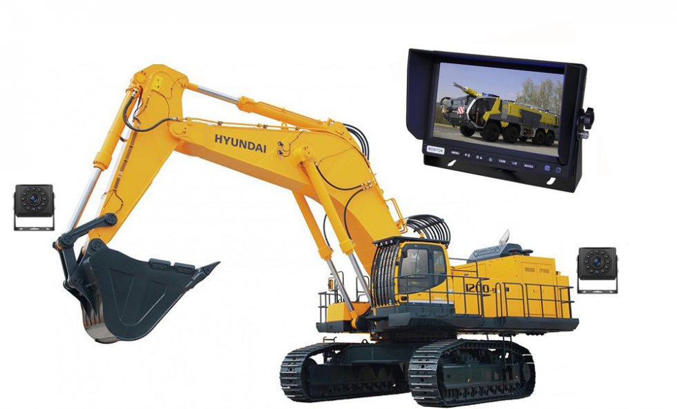 camera set with monitor for construction machinery